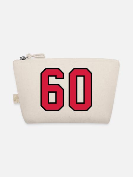 60 sports jersey football number new - Organic Pouch - nature - Front