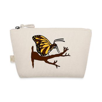 butterfly on branch tree forest insect wing - Organic Pouch - nature - Front