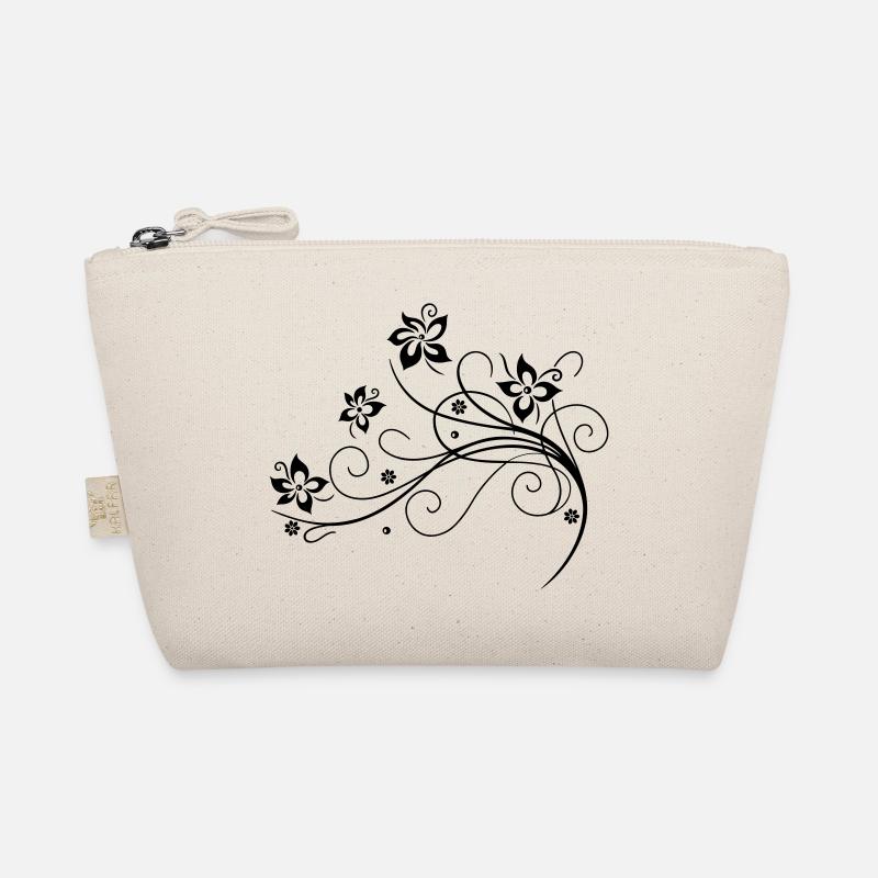 Beautiful, filigree flowers. Floral element. Organic Pouch