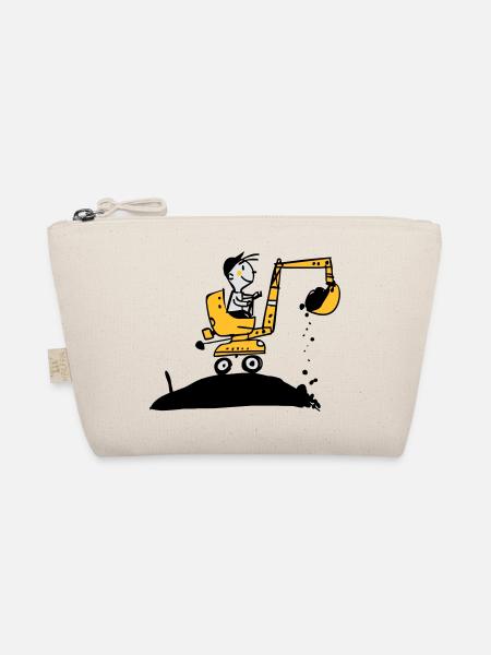 excavator t-shirt - Organic Pouch - nature - Front