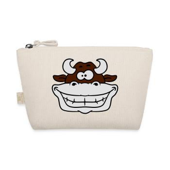 Crazy grinning cow - Organic Pouch - nature - Front