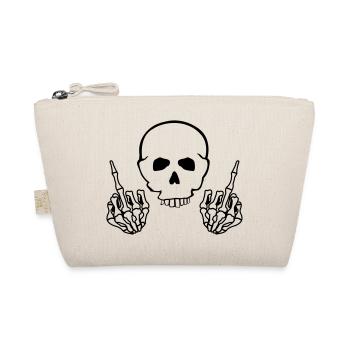 totenkopf_mittelfinger - Bio-Täschchen - Natur - Vorne