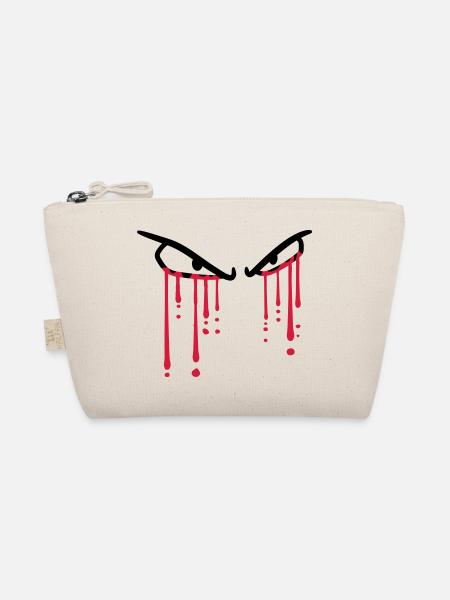 gouttes de sang 2 yeux graffiti pleurer des larmes - Trousse biologique - nature - Devant