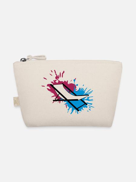 beach chair color splash drops blobs liegestu - Organic Pouch - nature - Front