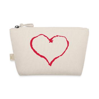 Heart / vintage - Organic Pouch - nature - Front