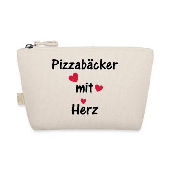 Pizzabäcker mit Herz - Bio-Täschchen - Natur - Vorne