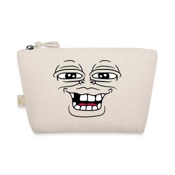 frog monster face funny haesslich grin za - Organic Pouch - nature - Front