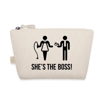 She's The Boss! (Wife & Husband) - Organic Pouch - nature - Front