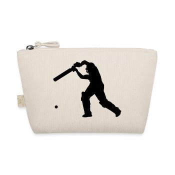 Cricket Player 2 (Vector) - Organic Pouch - nature - Front