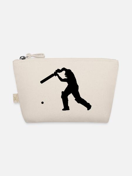 Cricket Player 2 (Vector) - Organic Pouch - nature - Front