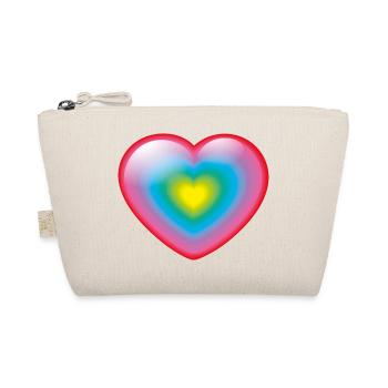 Smiley Rainbow Heart - Organic Pouch - nature - Front