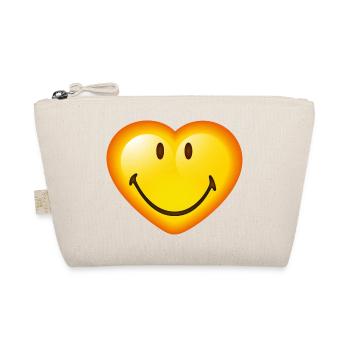 Smiley Glossy Heart - Organic Pouch - nature - Front