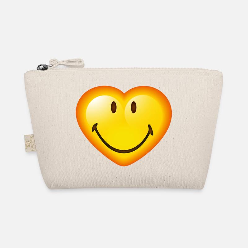 Smiley Glossy Heart - Bio-Täschchen - Natur