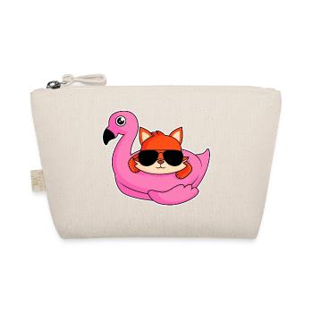 Fuchs im Flamingo - Design - Bio-Täschchen - Natur - Vorne