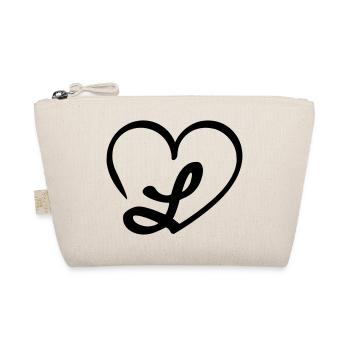 Liebe Buchstabe L mit Herz - Bio-Täschchen - Natur - Vorne