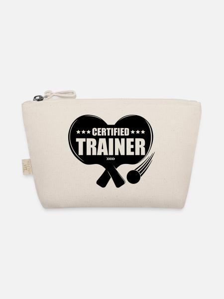 Certified Table Tennis Trainer Tischtennis Coach - Bio-Täschchen - Natur - Vorne
