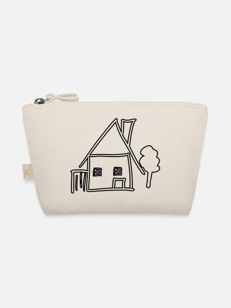 Haus mit Garage und Garten - Bio-Täschchen - Natur