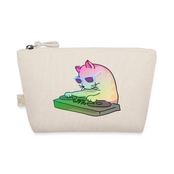 Rainbow DJ Kitty - dj cat - Organic Pouch - nature - Front