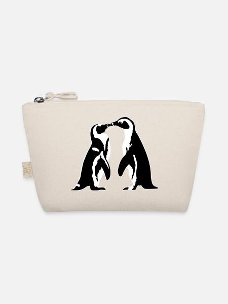 Verliebte Pinguine - Bio-Täschchen - Natur - Vorne