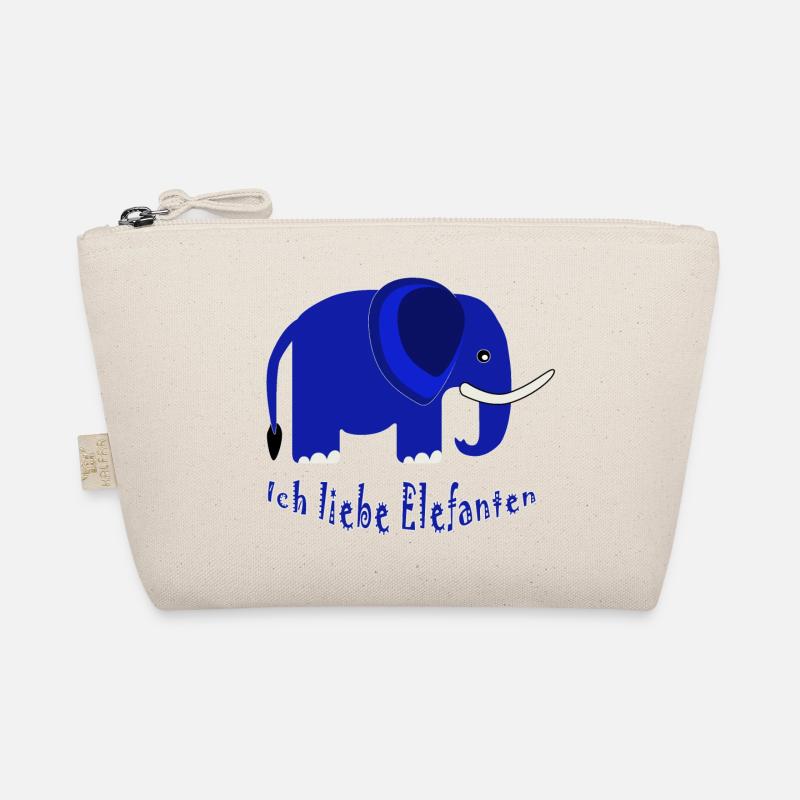 Blue Elephant I Love Elephants Organic Pouch