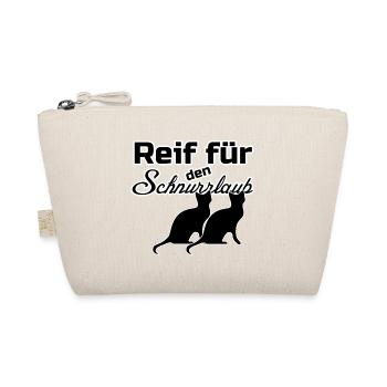 Urlaub Katze Katzen Tiere Haustier Spruch - Bio-Täschchen - Natur - Vorne
