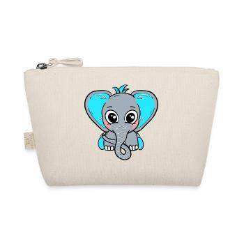 Bébé éléphant garçon bleu - Trousse biologique - nature - Devant