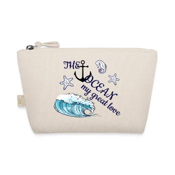 Ich liebe das Meer - maritimes Design - Bio-Täschchen - Natur - Vorne