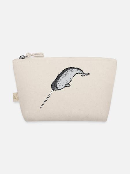 Narwal / Narwhal Design I - Bio-Täschchen - Natur - Vorne