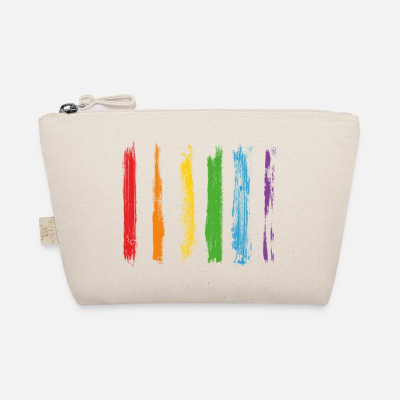 Farbe Klecks Spritzer Maler Geschenk bunt Linie - Bio-Täschchen - Natur