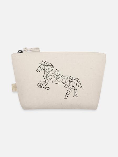 Horse origami - Organic Pouch - nature - Front
