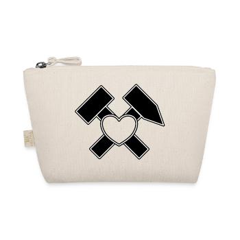 Erzgebirge logo with hammer and mallet, heart - Organic Pouch - nature - Front