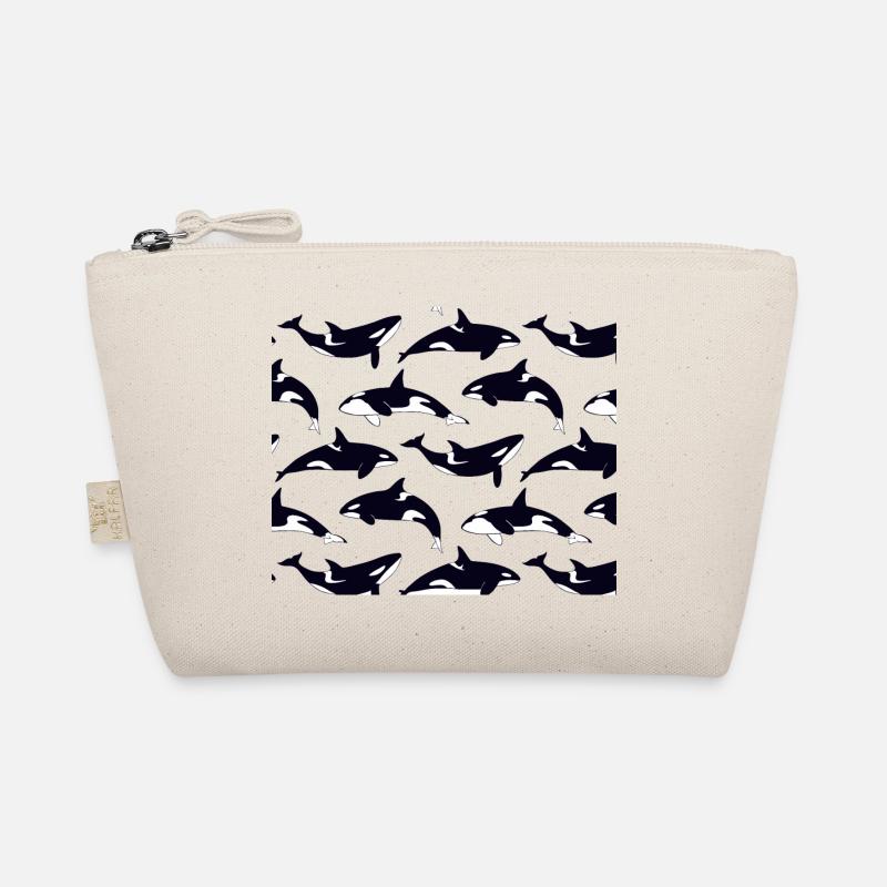 Black and white orca pattern pattern Organic Pouch