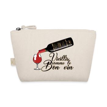 vieillis bon vin humour alcool citation bouteille - Trousse biologique - nature - Devant
