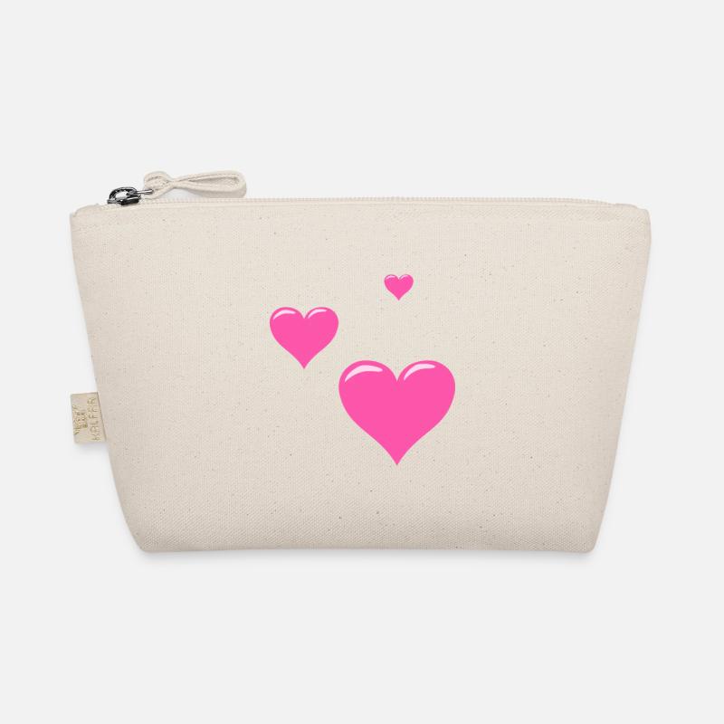 Three pink hearts Organic Pouch