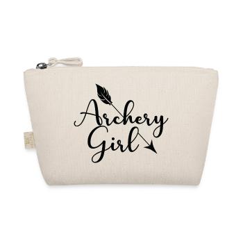 Archery Girl Archery Archer Arrow - Organic Pouch - nature - Front