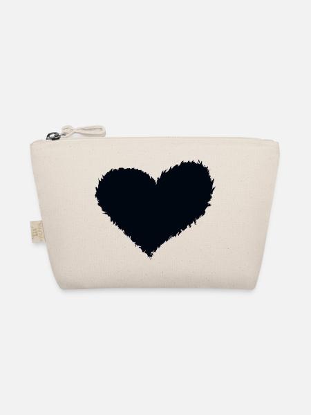 Heart burning black - Organic Pouch - nature - Front