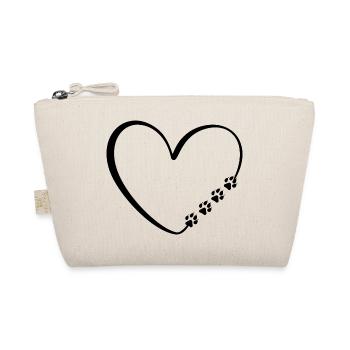 Chien Chat Pattes Coeur Saint Valentin - Trousse biologique - nature - Devant