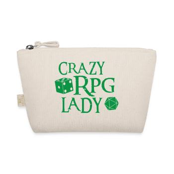 Crazy RPG lady with dice - Organic Pouch - nature - Front