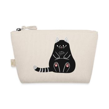 Schwarze Katze - Bio-Täschchen - Natur - Vorne