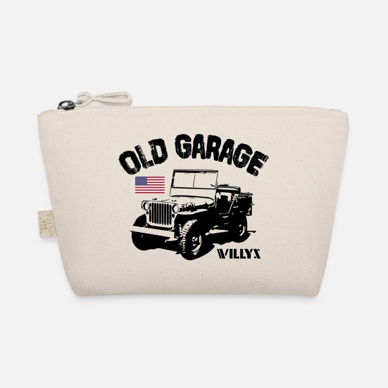 Old Garage Jeep - Bio-Täschchen - Natur