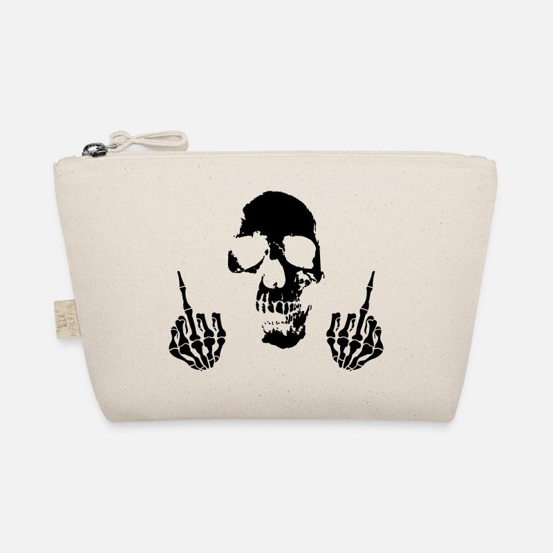 skull middle finger Organic Pouch