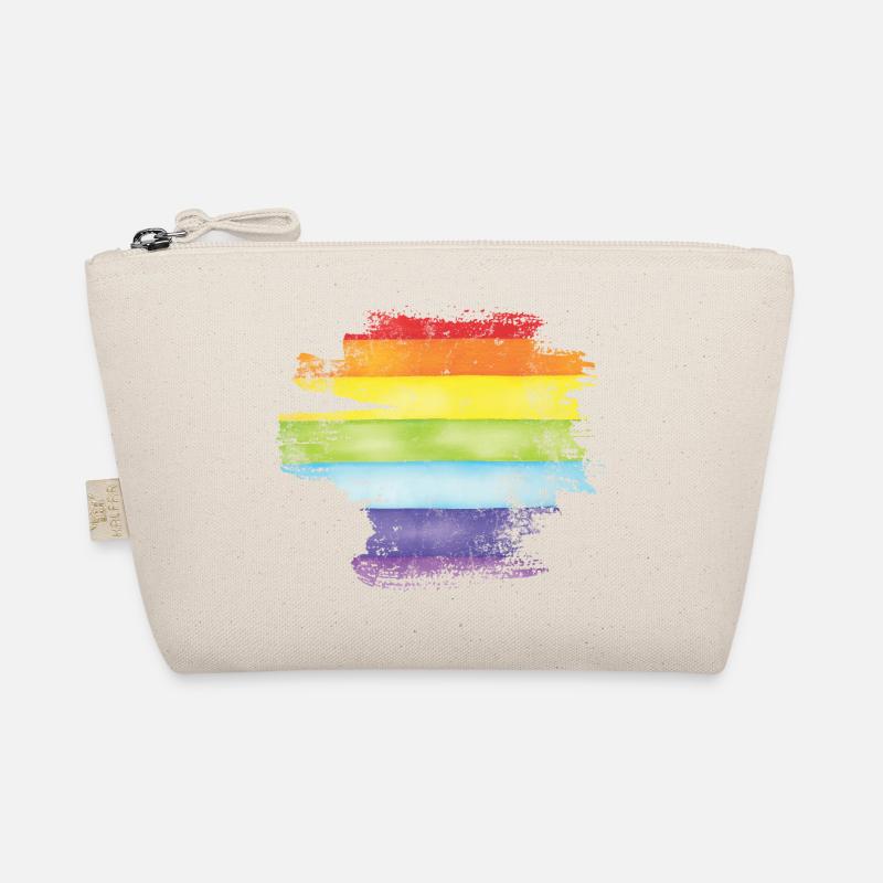 Stolz Pinsel Regenbogen - Bio-Täschchen - Natur