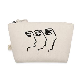 3 Abstract Faces Illusion Stroke Art - Organic Pouch - nature - Front