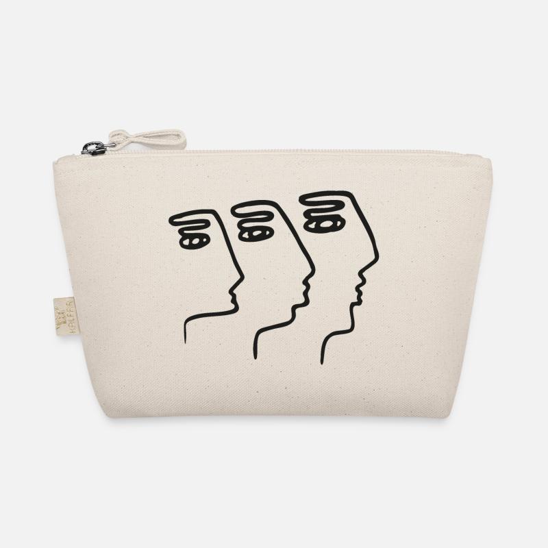 3 Abstract Faces Illusion Stroke Art Organic Pouch