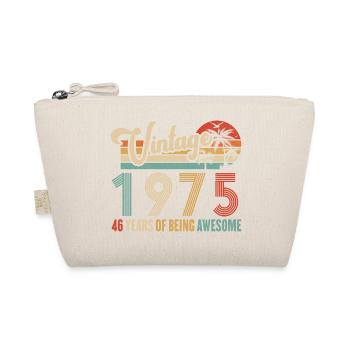 Vintage 1975 Anniversary 46 years to be Awesome - Organic Pouch - nature - Front