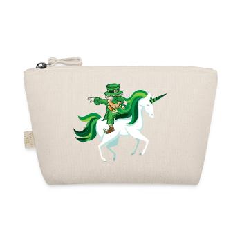 St. Patrick's unicorn dab leprechaun gift funny - Organic Pouch - nature - Front