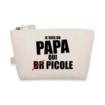 je suis papa qui picole - cadeau papa anniversaire - Trousse biologique - nature - Devant