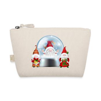 Snowglobe Santa Gnomes Cheer - Organic Pouch - nature - Front