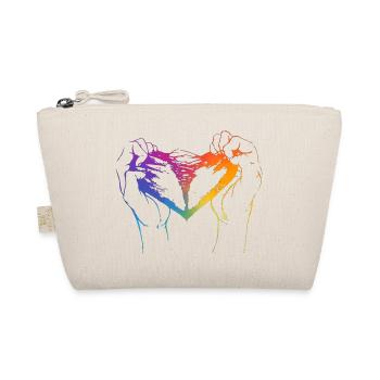 Heart ripped apart in rainbow colors for pride - Organic Pouch - nature - Front