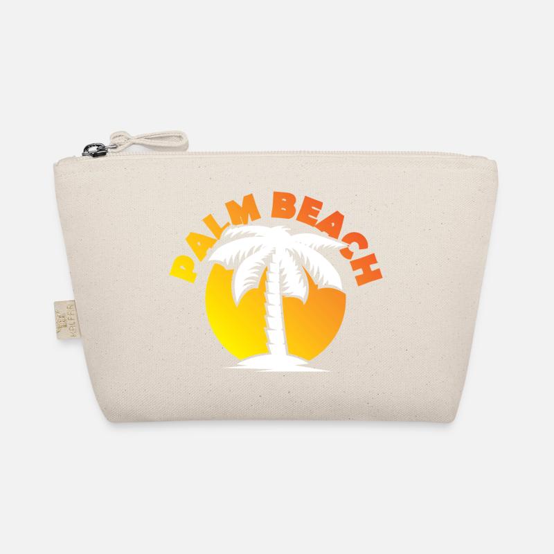 palm beach beach palm tree sun sunset icon Organic Pouch